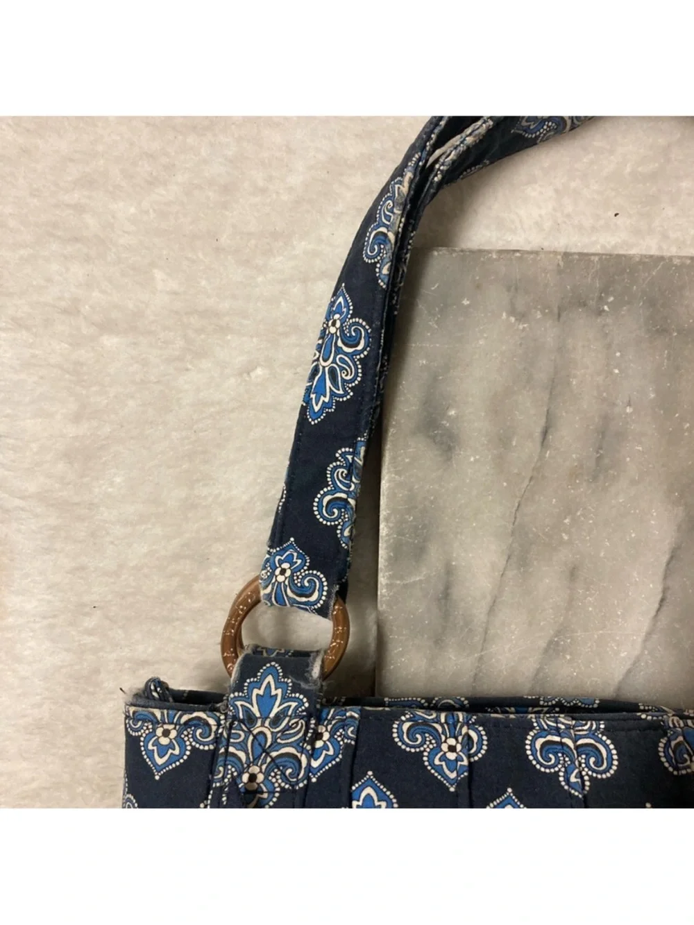 Vera Bradley Calypso Blue Paisley Purse Bag Multiple Compartments Zipper - Picture 11 of 13